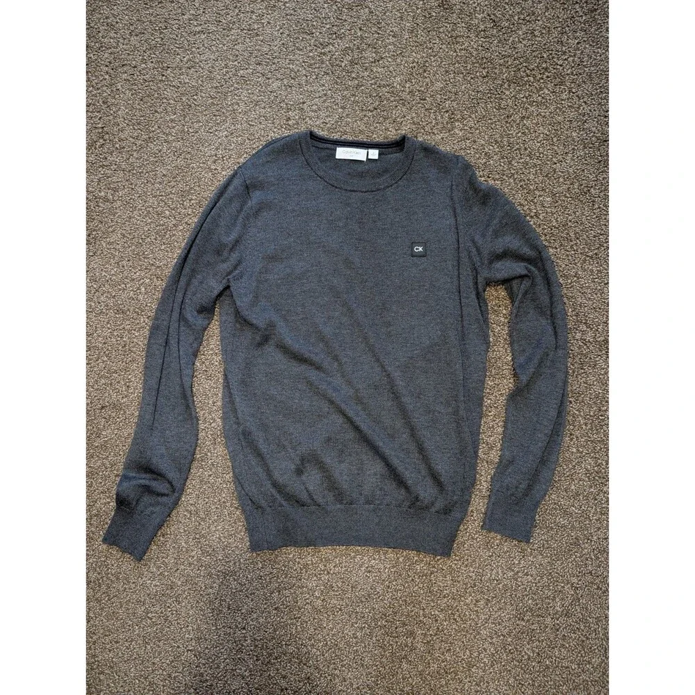 Calvin Klein Men's Medium (M) Pullover Sweater Shirt Gray Logo